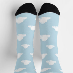 Calcetines Patrón Simple de Nubes Esponjosas Cielo Guardería