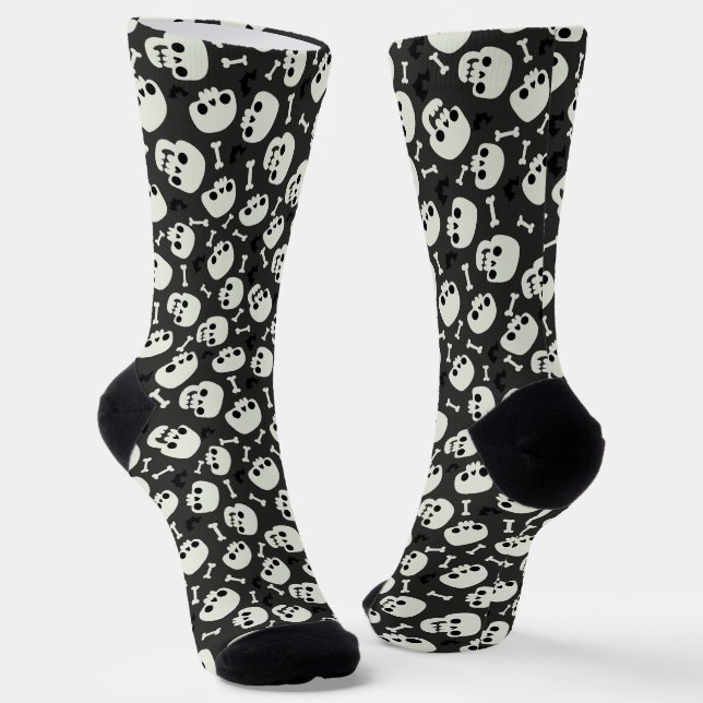 Calcetines Patrón sin foco de Skull Halloween (Angular)