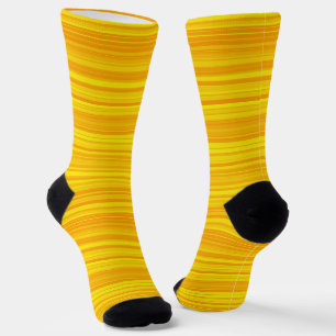 Calcetines Patrón sin soldadura de franjas amarillas naranja