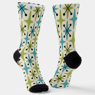 Calcetines Patrón Starburst Moderno De Mediados Del Siglo