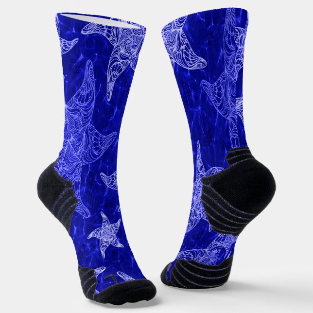 Calcetines Patrón Starfish Azul (Angular)
