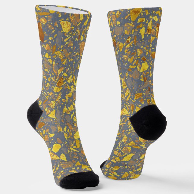 Calcetines Patrón Terrazzo de oro moderno (Angular)