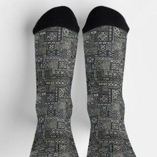 Calcetines Patrón tradicional de tela Tapa polinesia