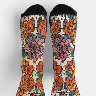 Calcetines patrón transparente con flores