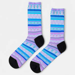 Calcetines patrón tribal étnico geométrico de indio americano