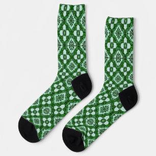 Calcetines Patrón Vibrante Multicolor Verde