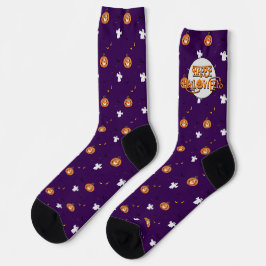 Calcetines patrón y mensaje de Halloween