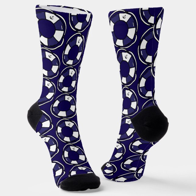 Calcetines Patronato de las levas de cruceros Blue White (Angular)