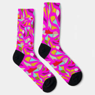 Calcetines patrones de bonito en colores rosa y arcoiris