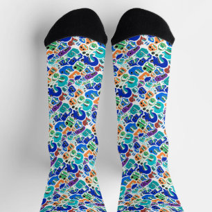Calcetines Patrones de caras de monstruos coloridos lindos