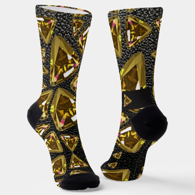 Calcetines patrones de gemas amarillos (Angular)