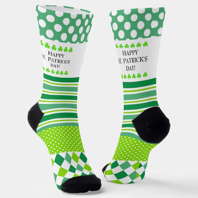 Calcetines Patrones locos verdes y blancos (Subido por el creador)