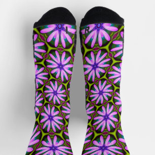 Calcetines Patrones margueritas púrpura