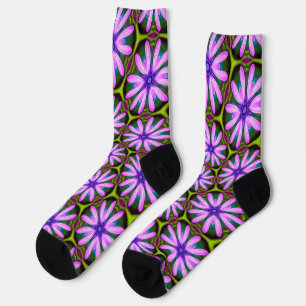 Calcetines Patrones margueritas púrpura