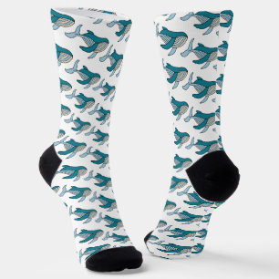 Calcetines Patrulla de ballena azul, corbata de cuello