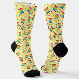 Calcetines Patrullado de pastel de arcoiris y rociadores