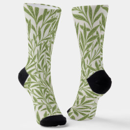 Calcetines Pattern of green leafy branches 