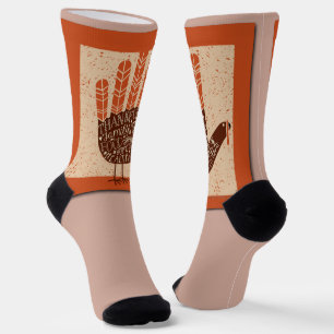 Calcetines Pavo juguetón de Acción de Gracias de SlipperyJoe