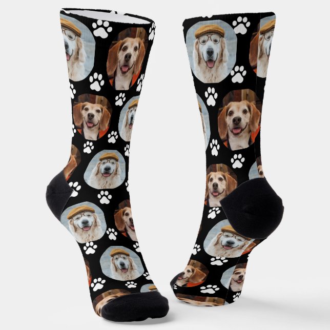 Calcetines Paw Print Black Cute (Angular)