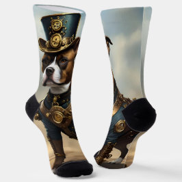 Calcetines Paws mecánicos: Steampunk Staffordshire Terrier
