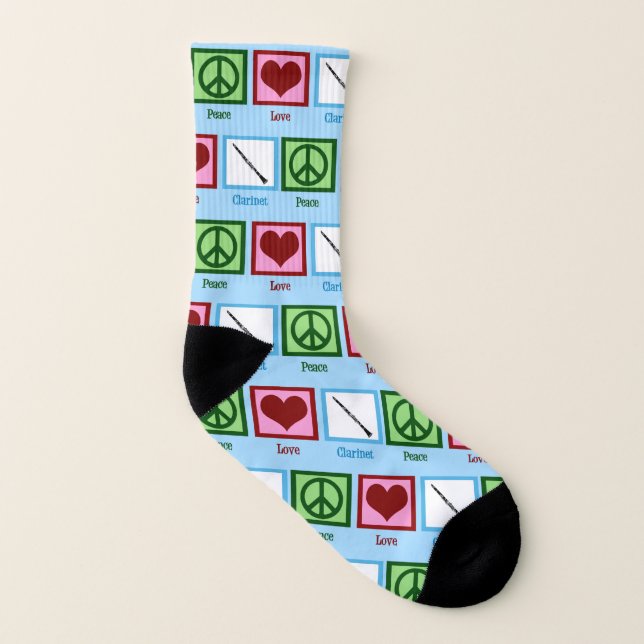Calcetines Peace Love Clarinet (Parte interior izquierda)