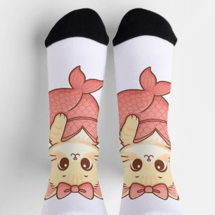 Calcetines Pegatina de gato sirena lindo
