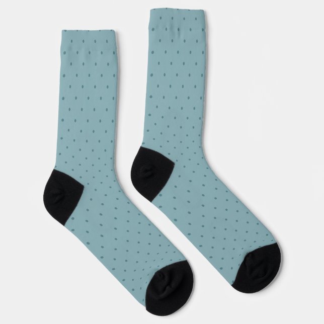 Calcetines Pequeño patrón de puntos de polka azul-verde (Derecha)