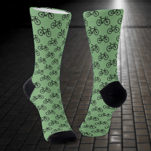 Calcetines Pequeños motivos de bicicletas estampados en verde