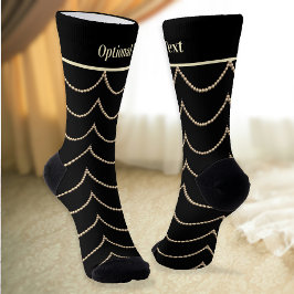 Calcetines Perlas en negro Art Deco Elegancia - nombre opcion