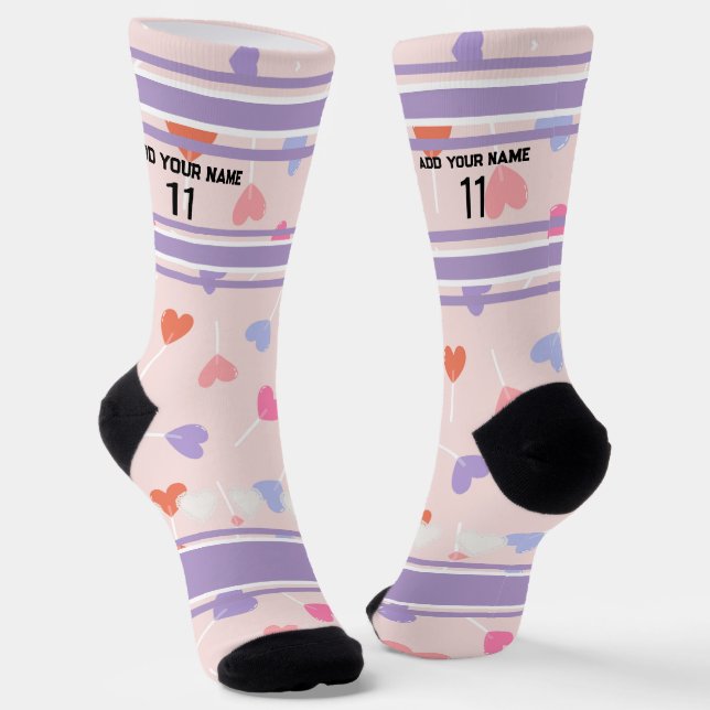 Calcetines Perple- Name Number heart Socks (Angular)