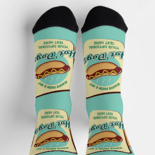Calcetines Perro Caliente de Texto Personalizado