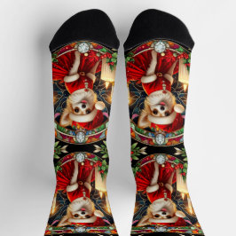 Calcetines Perro Chihuahua Santa Xmas Socks