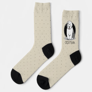 Calcetines Perro Cute OES Mamá Sheepdog Inglés Viejo (Gris 1)