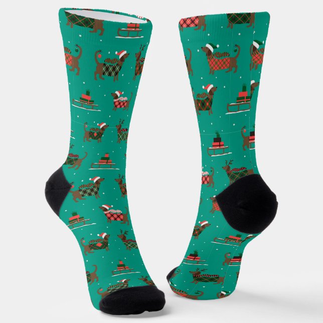 Calcetines Perro Dachshund de Navidad (Angular)