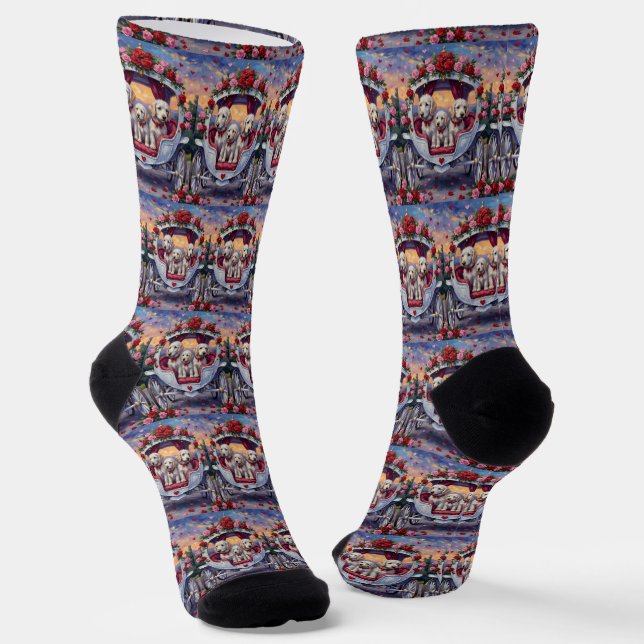 Calcetines Perro Maltés Día de San Valentín  (Angular)