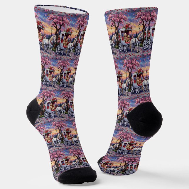 Calcetines Perro Setter Inglés Día de San Valentín (Angular)