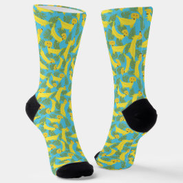 Calcetines Perros plásticos tropicales de banana con estampad
