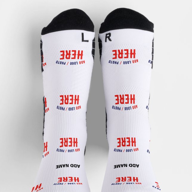 CALCETINES PERSONALIZABLE MODERNO ESTILO BLANCO VERIFICADO MA (Arriba)