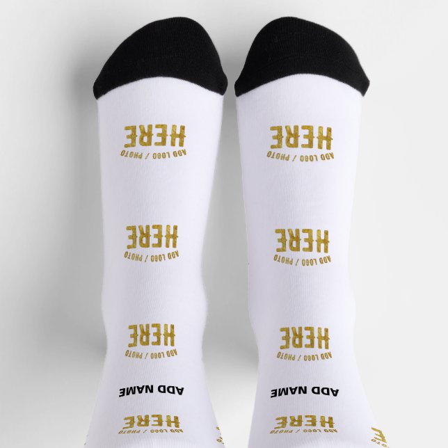 CALCETINES PERSONALIZABLE MODERNO ESTILO BLANCO VERIFICADO MA (Arriba)