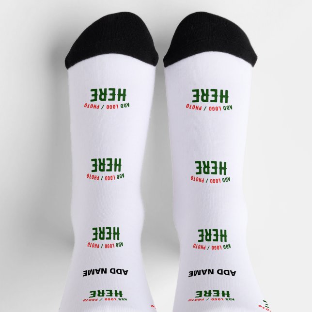 CALCETINES PERSONALIZABLE MODERNO ESTILO BLANCO VERIFICADO MA (Arriba)