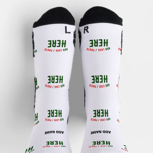 CALCETINES PERSONALIZABLE MODERNO ESTILO BLANCO VERIFICADO MA (Arriba)