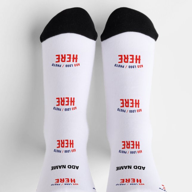 CALCETINES PERSONALIZABLE MODERNO ESTILO BLANCO VERIFICADO MA (Arriba)