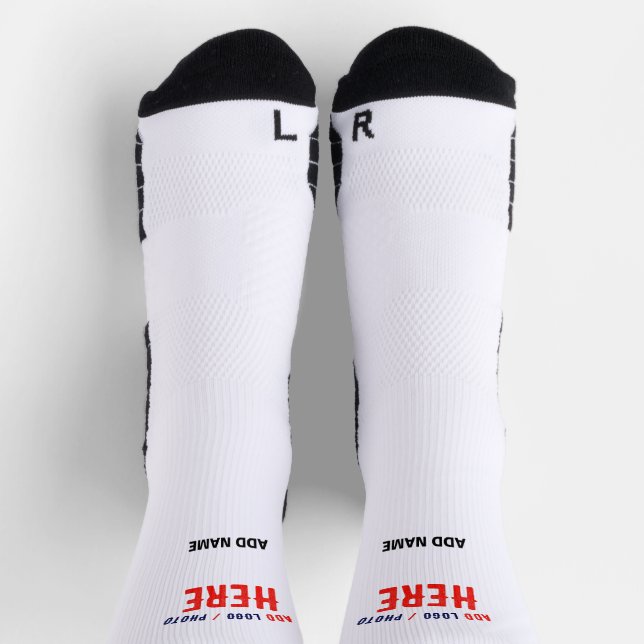 CALCETINES PERSONALIZABLE MODERNO ESTILO BLANCO VERIFICADO MA (Arriba)