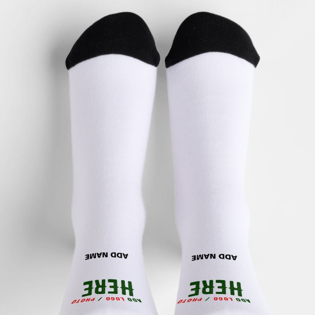 CALCETINES PERSONALIZABLE MODERNO ESTILO BLANCO VERIFICADO MA (Arriba)