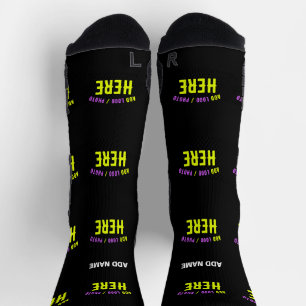 CALCETINES PERSONALIZABLE MODERNO ESTILO NEGRO VERIFICADO MAR