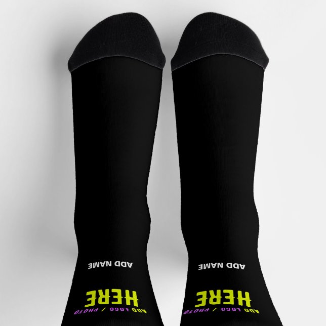 CALCETINES PERSONALIZABLE MODERNO ESTILO NEGRO VERIFICADO MAR (Arriba)