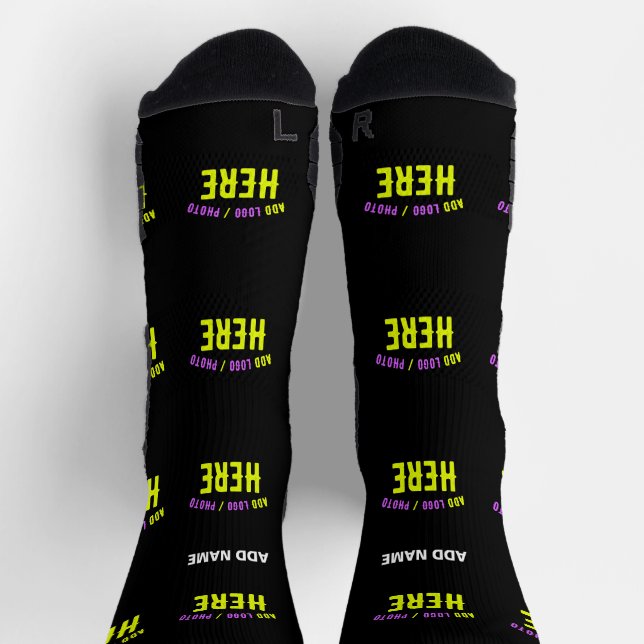 CALCETINES PERSONALIZABLE MODERNO ESTILO NEGRO VERIFICADO MAR (Arriba)