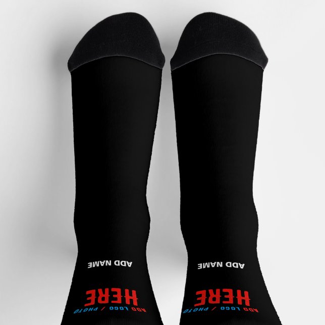 CALCETINES PERSONALIZABLE MODERNO ESTILO NEGRO VERIFICADO MAR (Arriba)