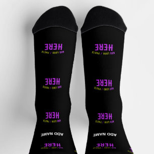 CALCETINES PERSONALIZABLE MODERNO ESTILO NEGRO VERIFICADO MAR