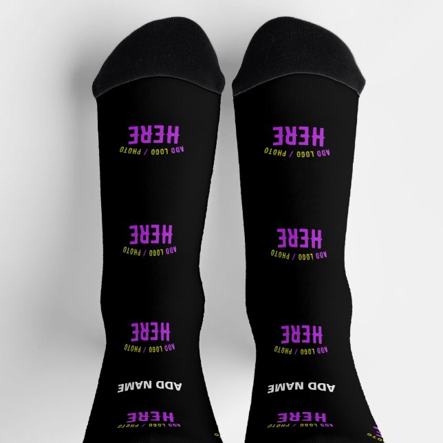 CALCETINES PERSONALIZABLE MODERNO ESTILO NEGRO VERIFICADO MAR (Arriba)